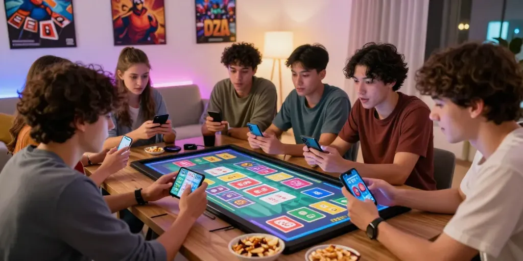 Players enjoying 3 Patti no1 mobile game in a lively setting