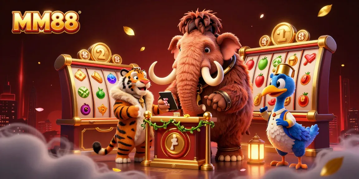Experience fun at MM88 with a woolly mammoth bouncer and lively casino elements!