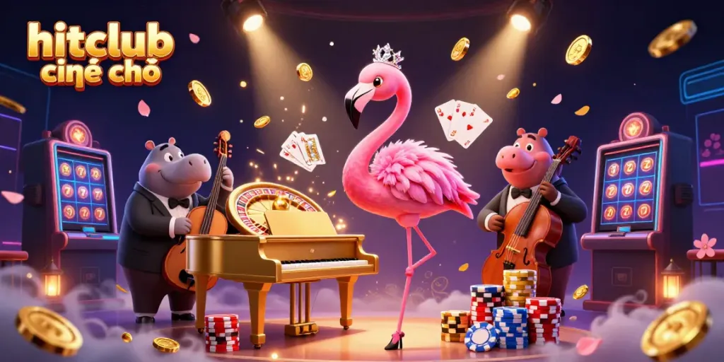 Play and win at hitclub chính chủ with a vibrant casino scene featuring engaging characters and dynamic elements.