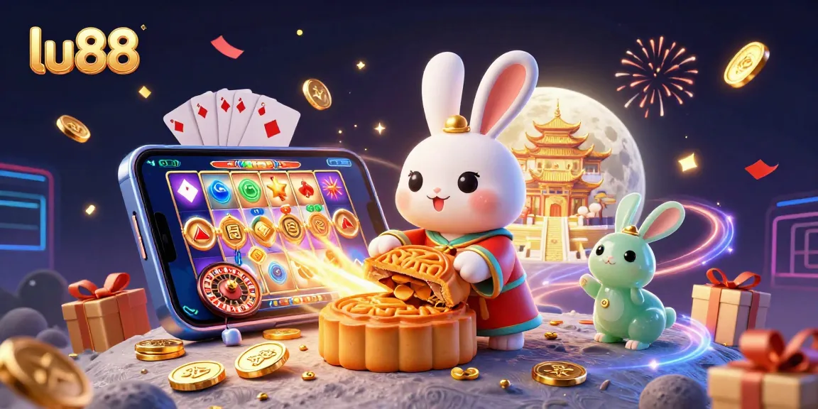 Experience winning spins at lu88 with a vibrant casino-themed 3D illustration showcasing exciting gameplay.