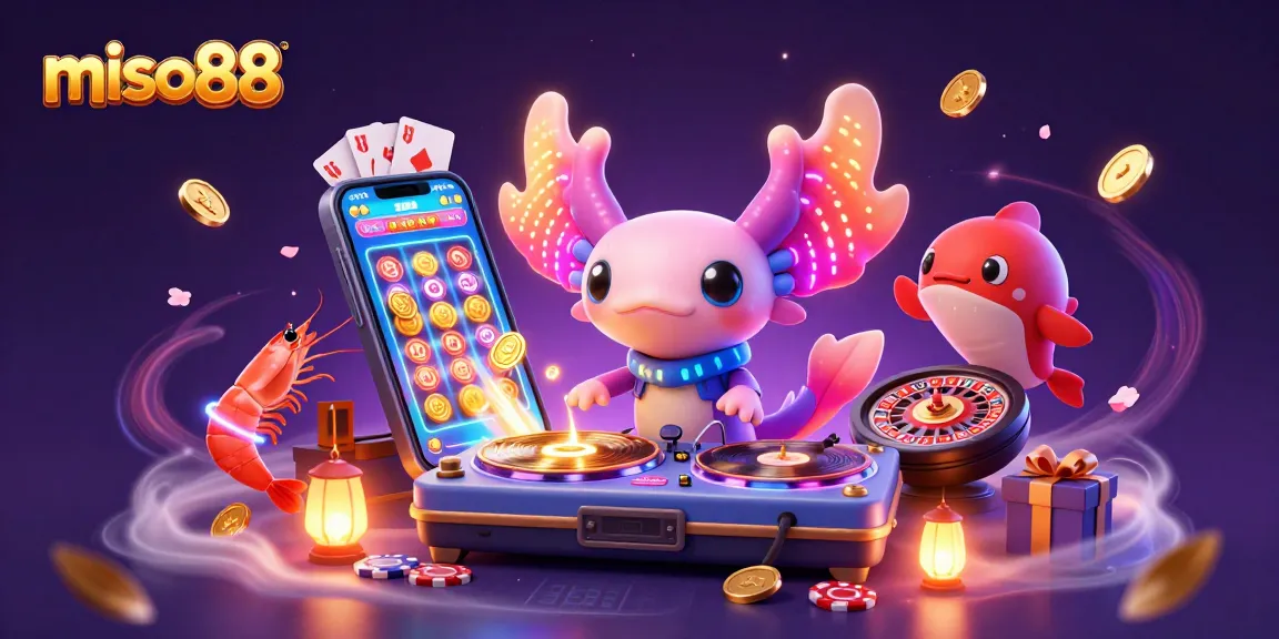 Experience engaging gameplay at Miso88 with vibrant 3D characters, slot games, and lively casino elements.