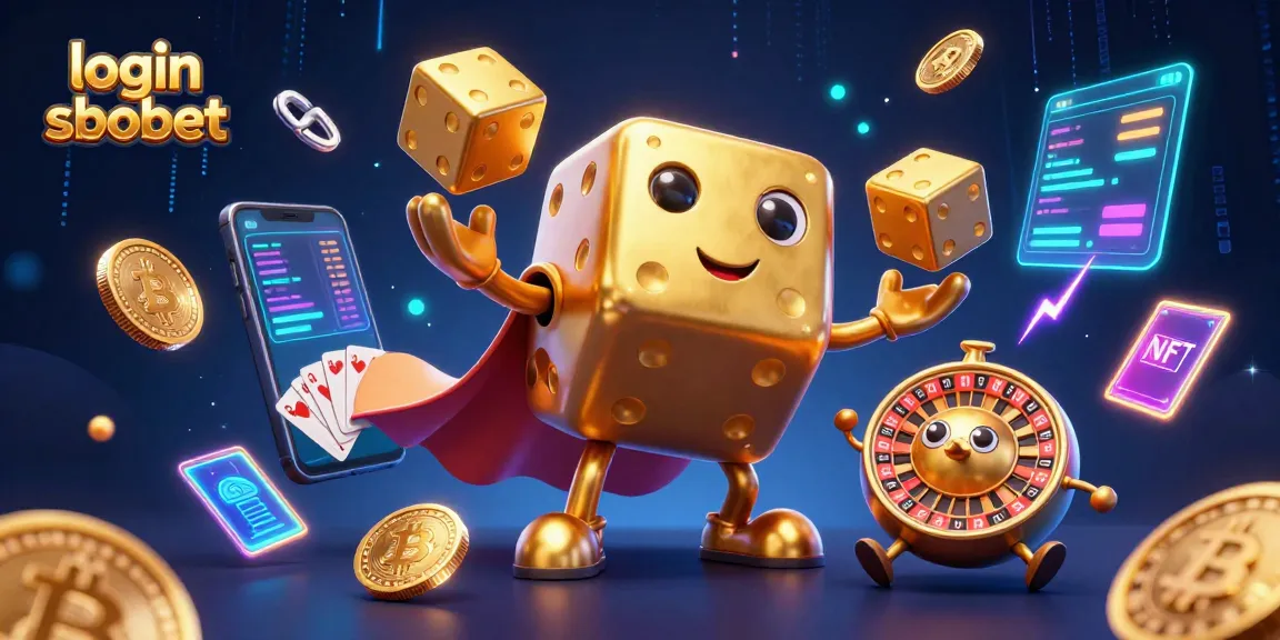 Experience seamless betting with login sbobet in a lively 3D casino scene packed with vibrant elements.