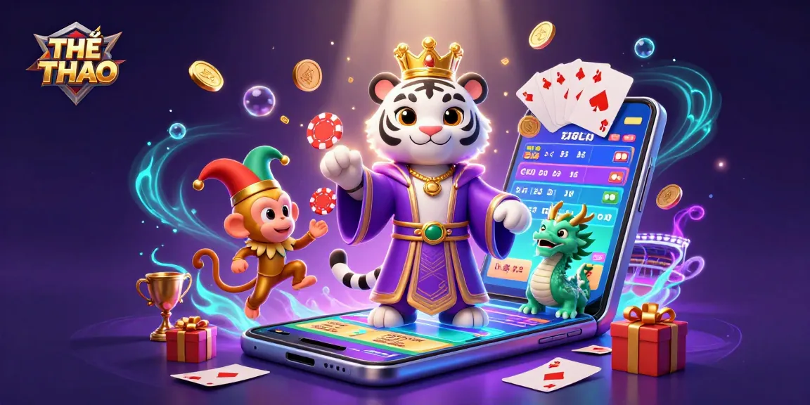 Engage with THỂ THAO betting strategies featuring a 3D tiger and golden monkey in a vibrant scene.