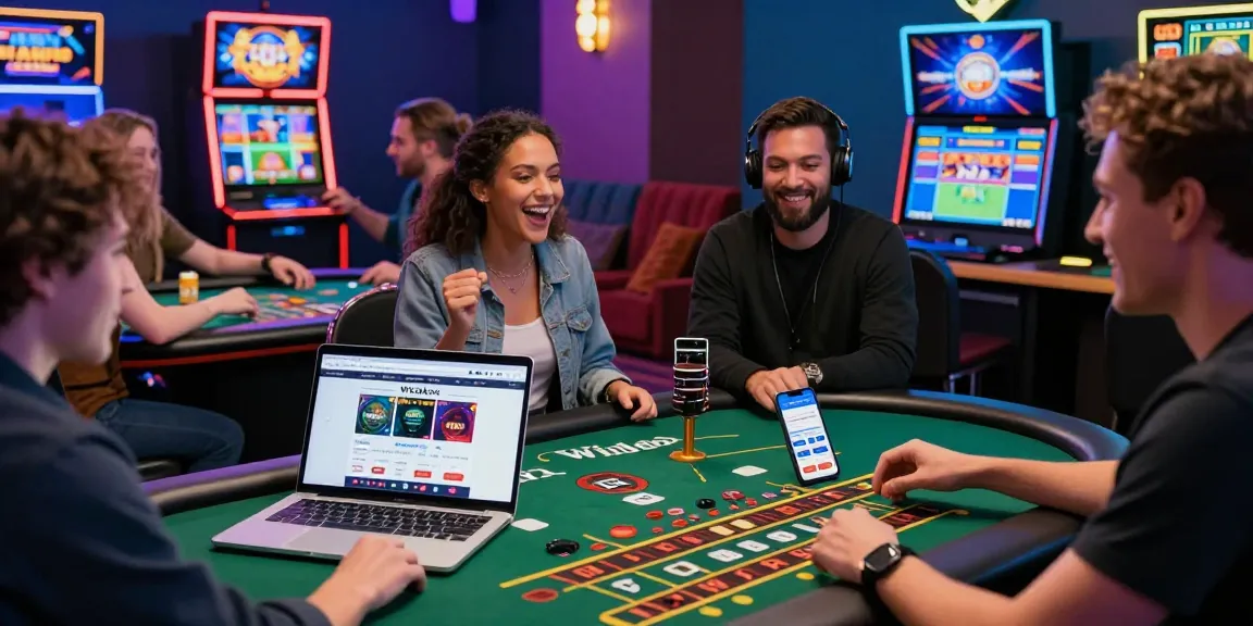 Engaged players enjoying games on the Winbox platform together, experiencing exciting live casino and sports betting.