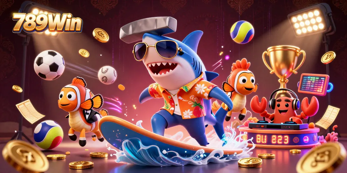 Join the excitement at 789Win with thrilling casino games and vibrant characters in this animated scene.